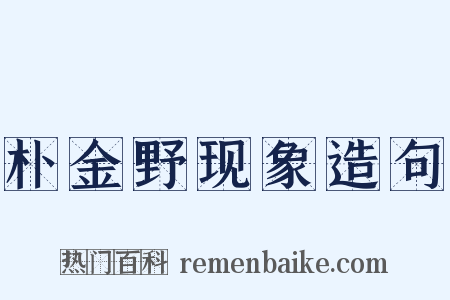 朴金野现象造句是什么意思的图片